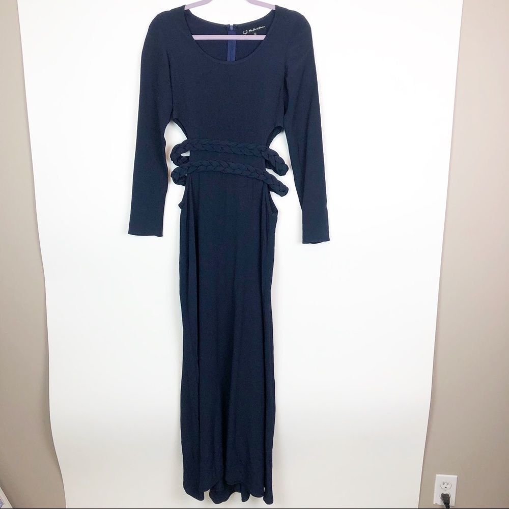 For Love and Lemons Navy Braided Maxi Dress